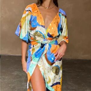 NWT Never Fully Dressed Blue Gigi Sadie Wrap Dress